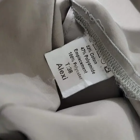 Cargo Utility Midi Dress Tan Khaki Stretch Zippers Parachute Sack Utilitarian XS - Picture 7 of 16